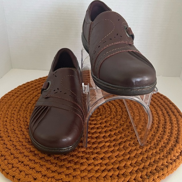 Earth Origins Glendale Gabrielle Womens Burgundy Leather Loafer Flats Shoes - Picture 3 of 7